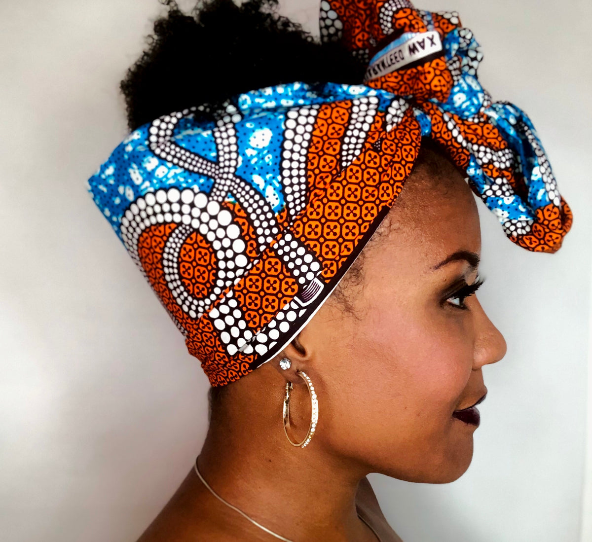 Headwrap Bright Blue & Orange