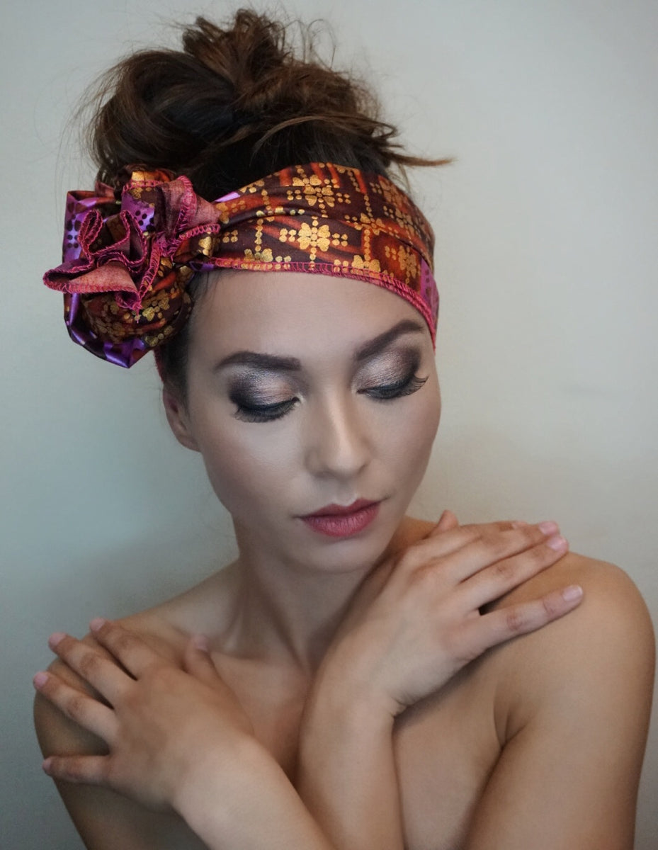 Headwrap Pink/Purple Wave