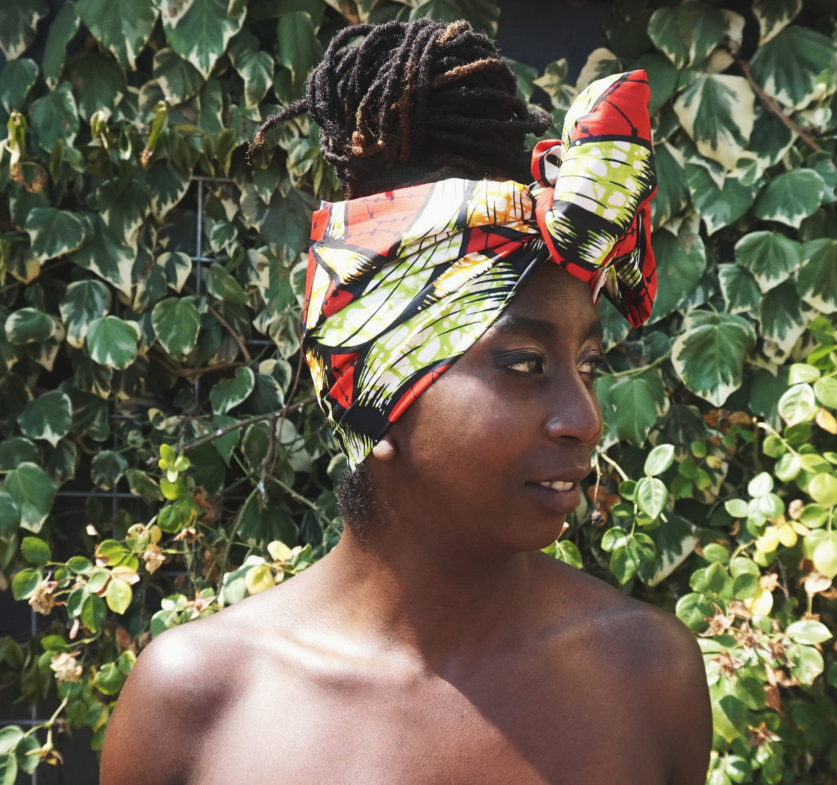 Headwrap Yellow Bow, Red