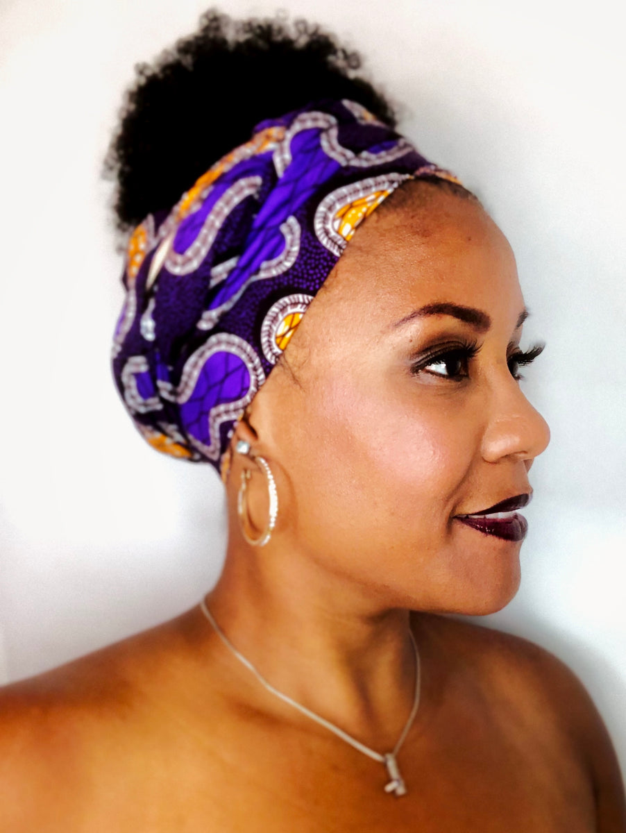 Headwrap Purple & Yellow