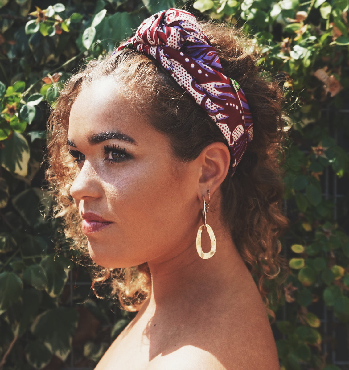Headwrap Purple Garden
